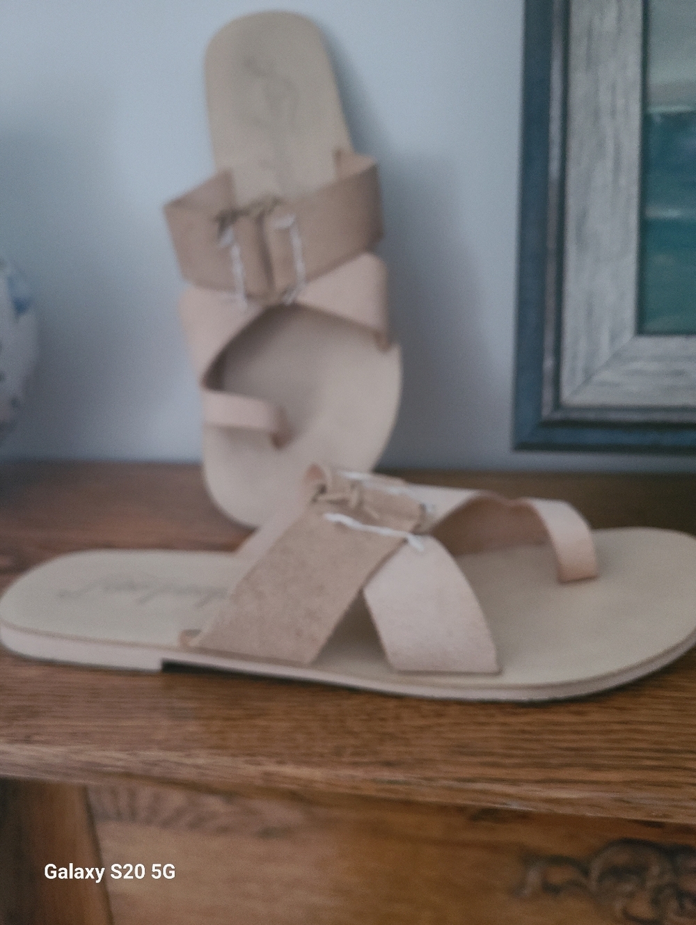 Free People Sophie Tan Leather Slide Sandals